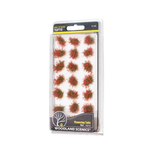 Peel `n` Place Tufts -- Red Flowering, All Scales, Woodland Scenics 773