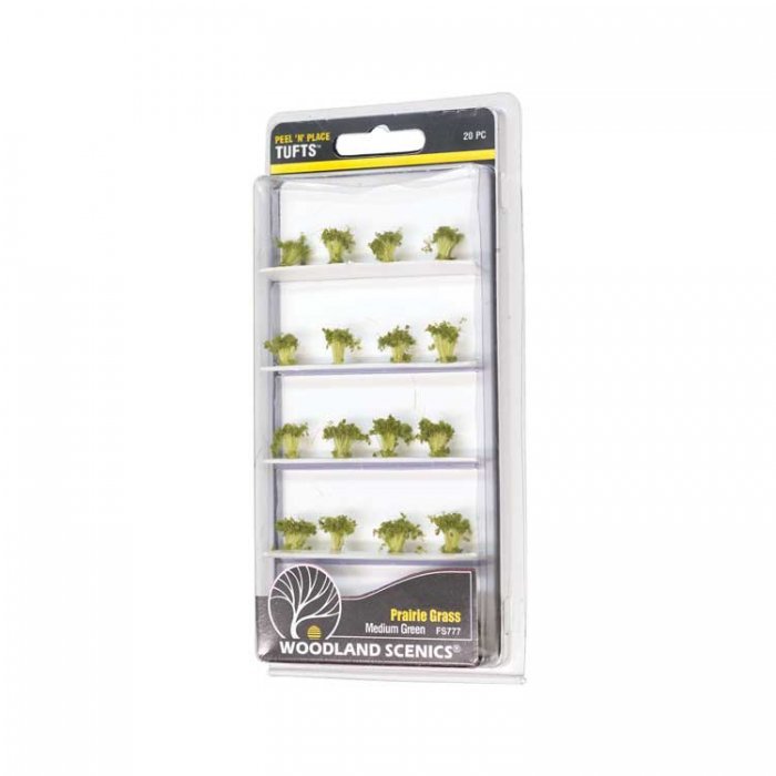 Peel `n` Place Tufts -- Medium Green Prairie, All Scales, Woodland Scenics 777