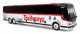 2022 Prevost H3-45 Coach - Assembled -- Adirondack Transit Lines Trailways (white, black, red), HO, Iconic Replicas 870477