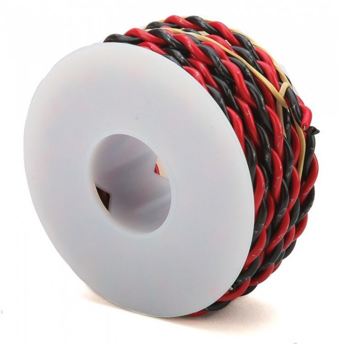 Two-Conductor Hookup Wire - 18 Gauge - 20′ -- Black & Red, All Scales, Wire Works 218160200