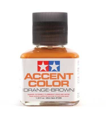 Accent Color Wash - 1.35oz 40mL -- Orange-Brown, All Scales, Tamiya Paints 87209
