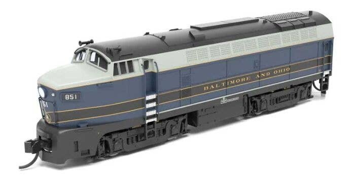 Baldwin RF16 Sharknose Powered A-Unpowered B Set - Standard DC - Stealth -- Baltimore & Ohio 851A, 851X (blue, gray, black), N, 