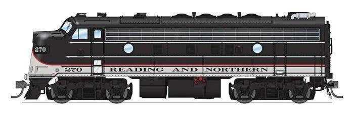 EMD F7A - Standard DC - Stealth -- Reading & Northern 270 (2020s Excursion Scheme, black, white, red), HO, Broadway Limited Impo