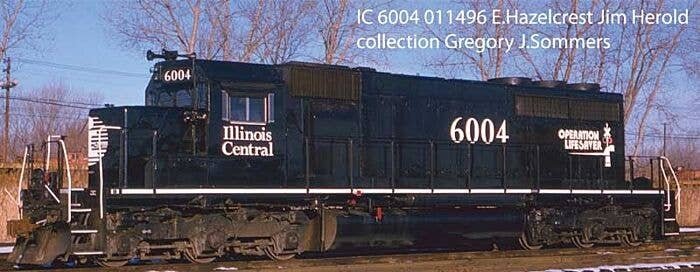 EMD SD40-2R - Standard DC - Executive Line -- Illinois Central 6002 (black, white, Operation Lifesaver Logo), HO, Bowser Manufac
