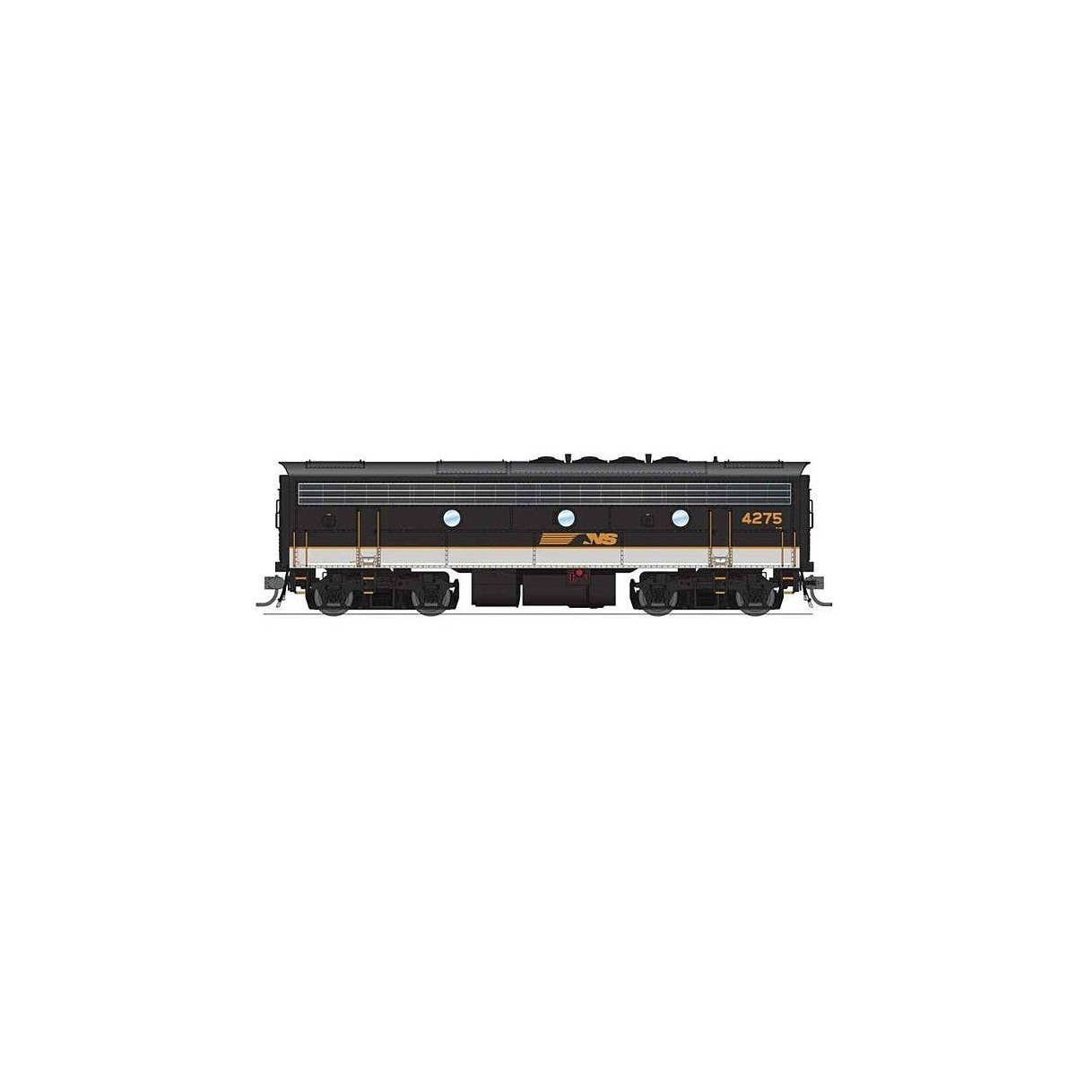 EMD F7B - Standard DC - Stealth -- Norfolk Southern 4276 (Tuxedo, black, white, gold), HO, Broadway Limited Imports 9705