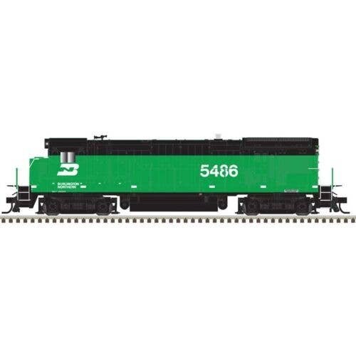 GE B30-7 Low Nose - Standard DC - Master(R) Silver -- Burlington Northern 5486 (Cascade Green, black, white), HO, Atlas Model Ra