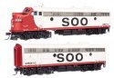 EMD FP7 & F7B - LokSound 5 Sound & DCC -- Soo Line 2501A & 2501C (white, red, black), HO, WalthersProto 42555