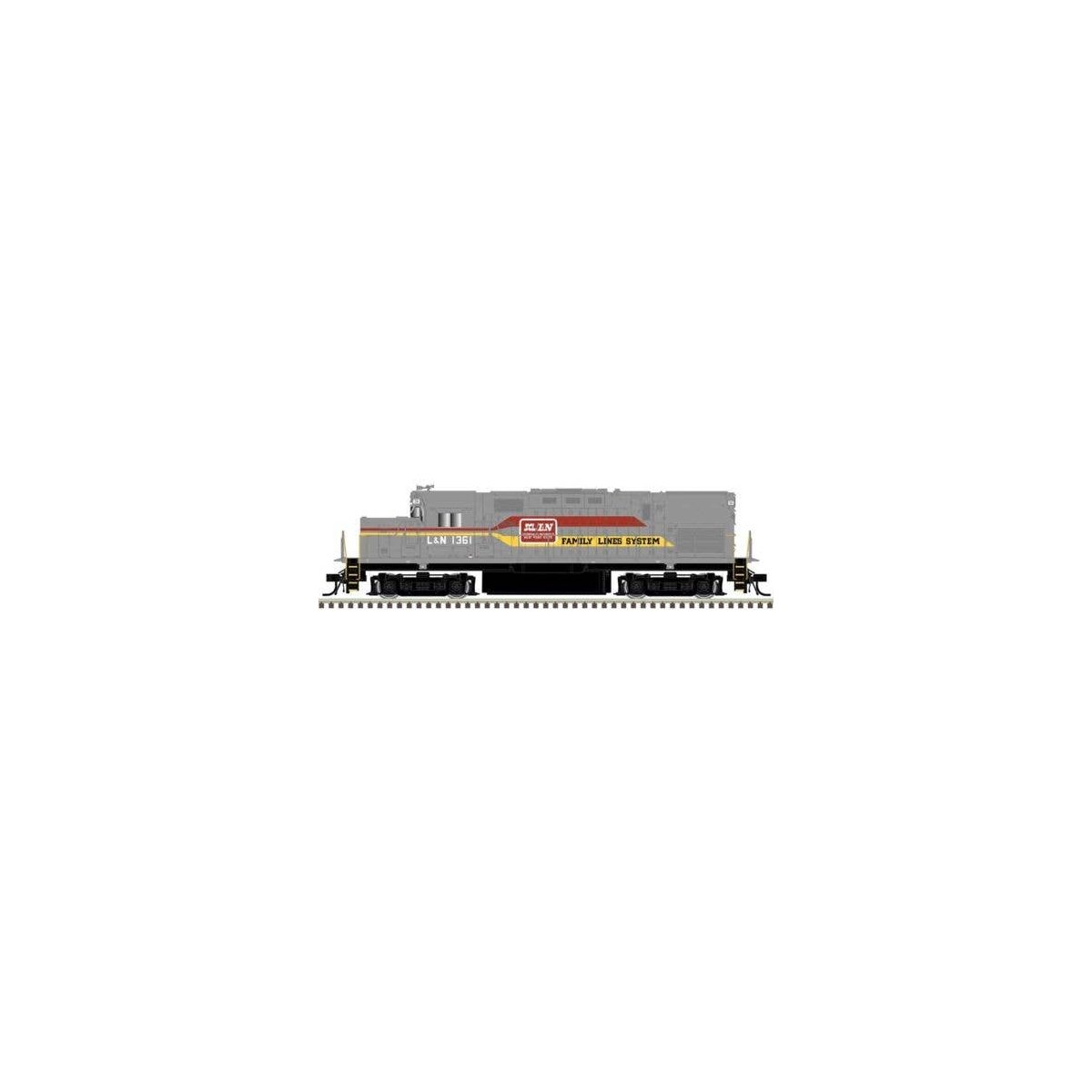 Alco C420 Low Nose - Standard DC - Master(R) Silver -- Family Lines L&N 1372 (gray, red, yellow), HO, Atlas Model Railroad Co. 1