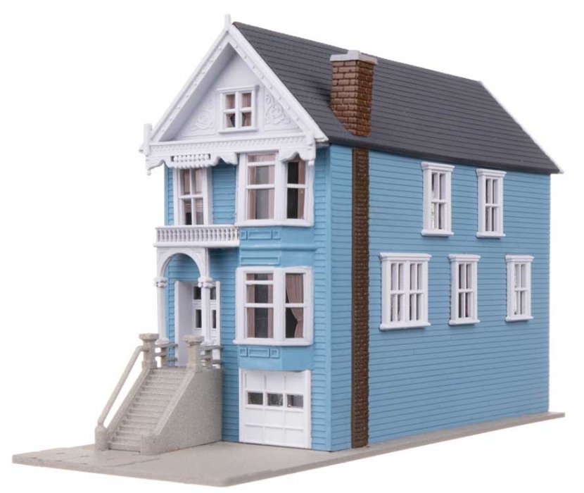 Painted Lady House Victorian House -- Kit - 1-11/16 x 4-3/16 x 2-11/16′ 4.29 x 10.64 x 6.83cm, N, WalthersTrainline 1053