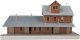 Brick Freight House -- Kit - 10 x 4-1/2 x 5-1/4′ 25.4 x 11.4 x 13.3cm, HO, WalthersTrainline 918