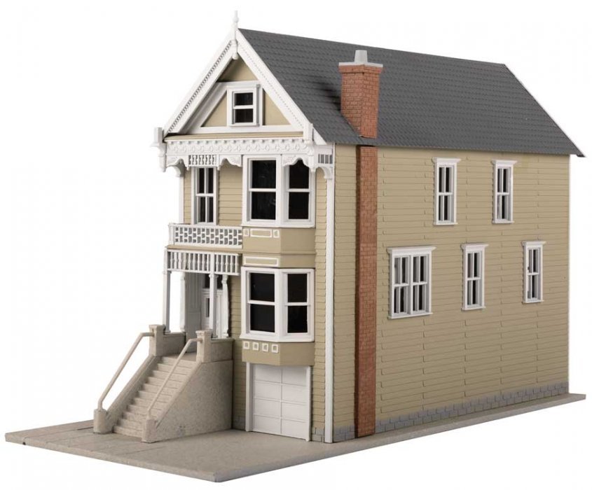 Kavanaugh House Victorian House -- Kit - 3-9/16 x 7-11/16 x 5′ 9.05 x 19.53 x 12.7cm, HO, WalthersTrainline 950