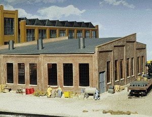 Three-Stall Roundhouse -- Kit - 14 x 14-1/4 x 4-11/16′ 35.6 x 36.2 x 11.9cm, HO, Walthers Cornerstone 3041