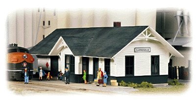 Clarkesville Depot -- Kit - 5-1/4 x 2 x 1-7/8′ 13.3 x 5 x 4.7cm, N, Walthers Cornerstone 3240