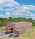 Two-Stall 130` Brick Diesel House -- Kit - 10-3/4 x 6-3/4 x 3-1/4` 27.3 x 17.1 x 8.2cm, N, Walthers Cornerstone 3266
