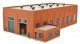 Two-Stall 130` Brick Diesel House -- Kit - 10-3/4 x 6-3/4 x 3-1/4` 27.3 x 17.1 x 8.2cm, N, Walthers Cornerstone 3266