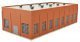 Two-Stall 130` Brick Diesel House -- Kit - 10-3/4 x 6-3/4 x 3-1/4` 27.3 x 17.1 x 8.2cm, N, Walthers Cornerstone 3266