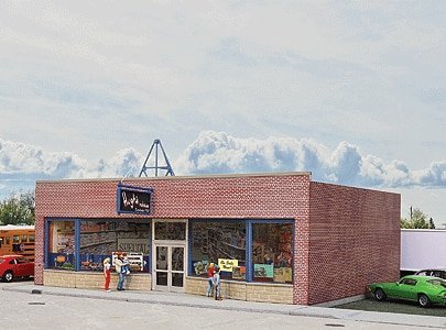 Hobby Shop -- Kit - 7-1/8 x 5-3/8 x 3-1/2′ 18.1 x 13.7 x 8.9cm, HO, Walthers Cornerstone 3475