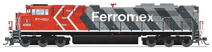 EMD SD70ACe - Sound, DCC and Smoke - Paragon4(TM) -- Ferromex 4068 (2020s Stripe Scheme, gray, red, white), HO, Broadway Limited