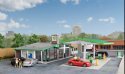 Modernized Gas Station -- Kit - Main Building: 10-1/2 x 9 x 3-3/16′ 26.6 x 22.8 x 8cm, HO, Walthers Cornerstone 3542