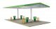 Modernized Gas Station -- Kit - Main Building: 10-1/2 x 9 x 3-3/16′ 26.6 x 22.8 x 8cm, HO, Walthers Cornerstone 3542