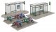 Modern Bus Shelter -- Kit with Accessories, HO, Walthers Cornerstone 3552