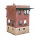Pennsylvania Railroad Brick Interlocking Tower w/Flat Roof -- Kit - 5-1/4 x 3-1/8 x 5-5/8′ , HO, Walthers Cornerstone 3554