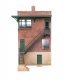 Pennsylvania Railroad Brick Interlocking Tower w/Flat Roof -- Kit - 5-1/4 x 3-1/8 x 5-5/8′ , HO, Walthers Cornerstone 3554