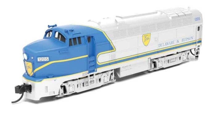 Baldwin RF16A Sharknose - Standard DC - Stealth -- Delaware & Hudson 1216 (silver, blue, yellow), N, Broadway Limited Imports 96