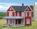 Cottage Grove Farm House -- Kit - 5-3/8 x 3-1/2 x 5-1/8′ 13.6 x 8.8 x 13cm, HO, Walthers Cornerstone 3664