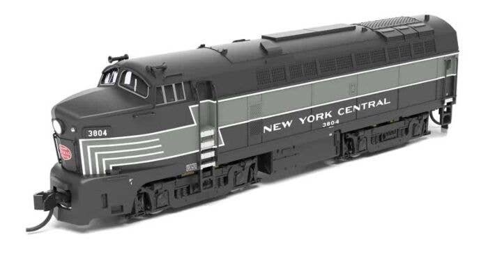 Baldwin RF16A Sharknose - Standard DC - Stealth -- New York Central 3810 (Lightning Stripe, black, gray), N, Broadway Limited Im