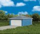 Two-Car Garage -- Kit - 3-1/8 x 3-1/8 x 2′ 7.9 x 7.9 x 5cm over eaves, HO, Walthers Cornerstone 3793