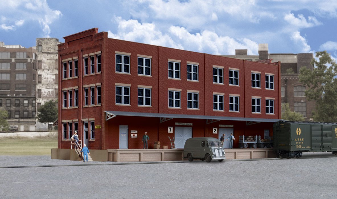 Trackside Post Office -- Kit - 13-1/8 x 4-1/2 x 6-3/8′ 32.8 x 11.2 x 15.9cm, HO, Walthers Cornerstone 4063