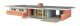 Mid-Century Modern Home -- Kit - 9-7/16 x 5-5/32 x 1-15/16′ 23.9 x 13 x 4.9cm, HO, Walthers Cornerstone 4156