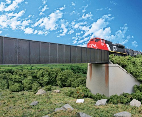 90` Single-Track Railroad Through Girder Bridge -- Kit - 12-1/2 x 2-3/8 x 1-1/2` 31.7 x 6 x, HO, Walthers Cornerstone 4503