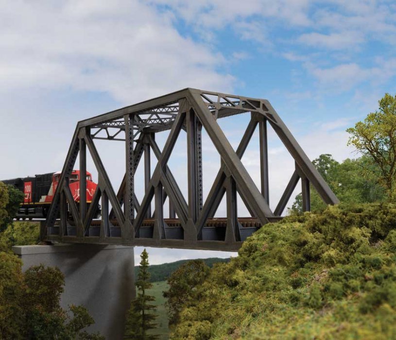 97` Subdivided Warren Truss Bridge - Single-Track -- Kit - 13-1/2 x 3-1/4 x 5-1/2` 34.2 x 8, HO, Walthers Cornerstone 4511