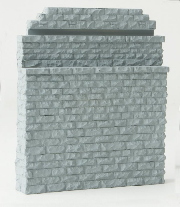 Double-Track Railroad Bridge Stone Abutment - Resin Casting -- Approximately 5 x 3/4 x 5-7/8, HO, Walthers Cornerstone 4584