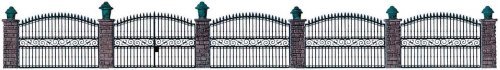 Wrought Iron Fence - Kit -- 25-1/2′ 65cm, HO, Walthers Cornerstone 550