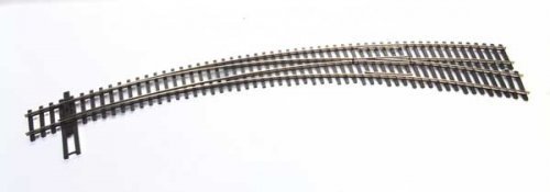 Code 83 Nickel Silver DCC-Friendly Curved Turnout - 20 and 24′ Radii -- Right Hand, HO, WalthersTrack 83062