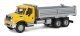 International(R) 7600 3-Axle Heavy-Duty Dump Truck - Assembled -- Yellow Cab, Silver Dump B, HO, Walthers SceneMaster 11663
