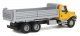 International(R) 7600 3-Axle Heavy-Duty Dump Truck - Assembled -- Yellow Cab, Silver Dump B, HO, Walthers SceneMaster 11663