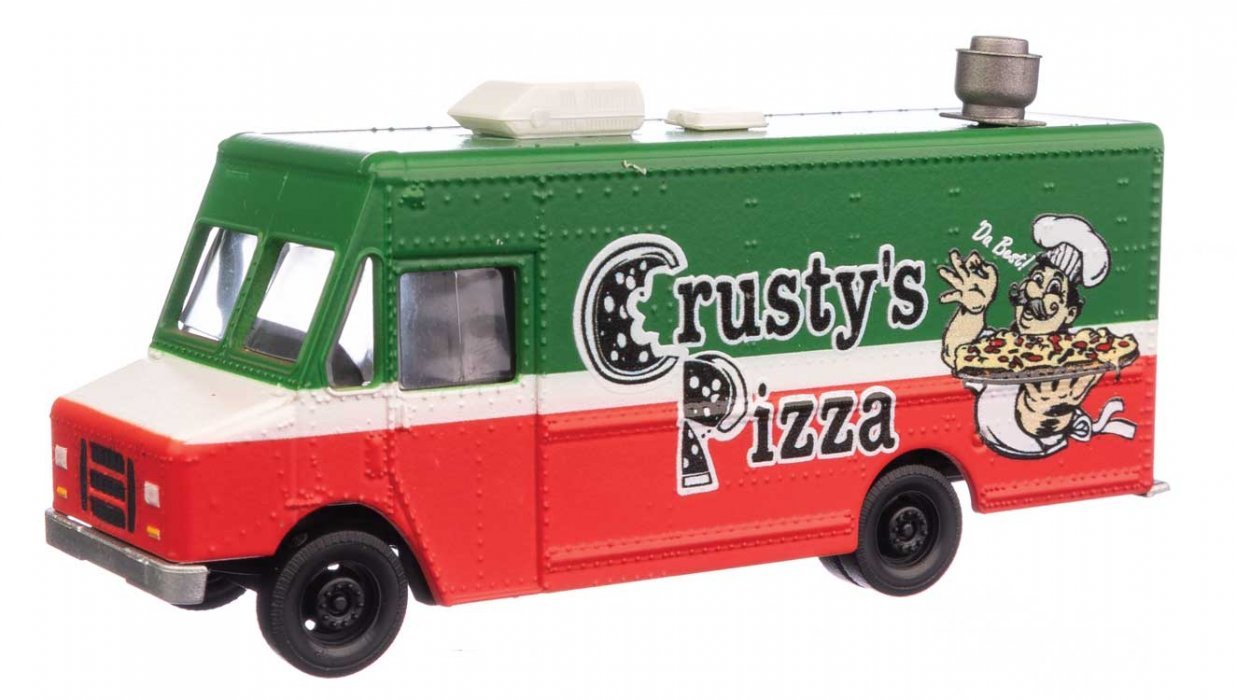 Morgan Olson(R) Route Star Van -- Crusty′s Pizza Food Truck, HO, Walthers SceneMaster 12110