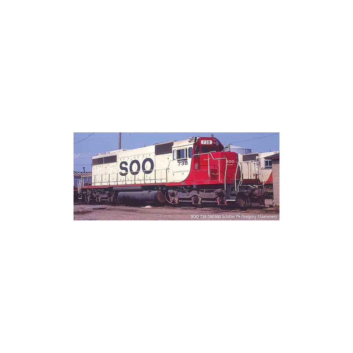 EMD SD40 - LokSound V5 Sound and DCC - Executive Line -- Soo Line 740 (white, red, black), HO, Bowser Manufacturing Co. 25652
