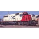 EMD SD40 - LokSound V5 Sound and DCC - Executive Line -- Soo Line 740 (white, red, black), HO, Bowser Manufacturing Co. 25652