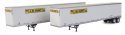53′ Stoughton Trailer 2-Pack - Assembled -- J.B. Hunt (white, yellow, black), HO, Walthers SceneMaster 2462