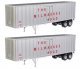 Flexi-Van 40′ Trailer 2-Pack - Assembled -- Milwaukee Road 2 (Large Name, Side Doors), HO, Walthers SceneMaster 2604