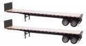 40′ Flatbed Trailer - Ready to Run - 2-Pack -- Black, HO, Walthers SceneMaster 2703
