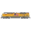 EMD SD70ACe - Standard DC - Stealth Series -- Union Pacific 9039 (Armour Yellow, gray, red, US Flag, Building America Log, HO, B