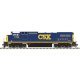 GE Dash 8-40CW - Standard DC - Master(R) Silver -- CSX Transportation 7788 (YN3 blue, HO, Atlas Model Railroad Co. 10004482