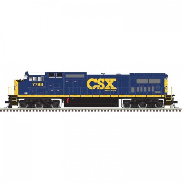 GE Dash 8-40CW - Standard DC - Master(R) Silver -- CSX Transportation 7788 (YN3 blue, HO, Atlas Model Railroad Co. 10004482