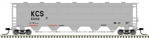 Trinity PD5000 Covered Hopper - Ready to Run -- Kansas City Southern 6016 (gray, blac, N, Atlas Model Railroad Co. 50005682